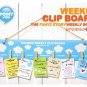 BIG Fun Blue Sky White Clouds Design Weekly Messages Peg Note Memo Clipboard Holder