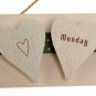 BIG Zakka Style Wooden Long Board With Heart Shaped Week Days Peg Note Memo Clipboard Holder