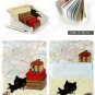 Cute Japanese Black Cat And Luggage Cartoon Name Credit Card Case Holder