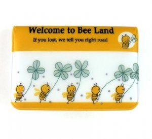 Cute And Sweet Bumble Bee And Flowers Cartoon Name Credit Card Case Holder