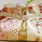 Sweet Zakka Style Pink And Cream Flower Quilt Pattern Lace Cotton Pouch Small Bag