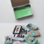 Retro Style I AM Inspirational Message Words Metal Box Business Name Cards Little Trinkets