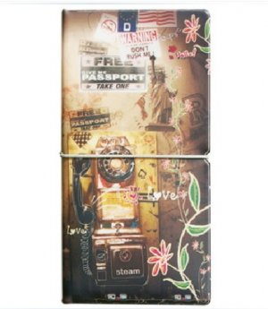 Surreal Retro Style Old Telephone World Notebook Travel Passport Holder Case