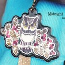 Quaint Retro Owl On A Tree Branch Design Luggage Bag Name Tag Charm