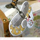 Very Pretty Yellow Polka Dots High Heel Shoes Perfume Bottle Luggage Bag Name Tag Charm