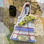 Quaint Retro Paris Tour Eiffel Tower And Taxi Cab Design Luggage Bag Name Tag Charm