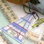 Quaint Retro Paris Tour Eiffel Tower And Taxi Cab Design Luggage Bag Name Tag Charm
