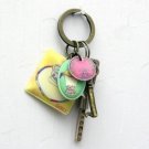 Sweet Coffee Pot Cup Crown Pvc Padded Keychain