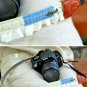Wonderful Zakka Style Doma Blue Flowers Checks And White Lace Camera Strap