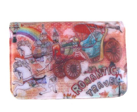 Sweetest Colorful Horse Rainbow Castle Cartoon Name Credit Card Case Holder
