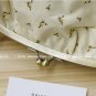 Sweet Zakka Style Big Cream With Dainty Brown Flowers Lace Trim Shoulder Bag