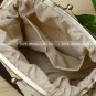 Sweet Zakka Style Big Cream With Dainty Brown Flowers Lace Trim Shoulder Bag