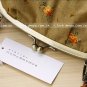 Sweet Zakka Style Big Rustic Brown With Red Orange Flowers Lace Trim Shoulder Bag
