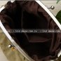 Sweet Zakka Style Big Rustic Brown With Red Orange Flowers Lace Trim Shoulder Bag