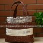 Sweet Brown Grey Plaids Floral Cotton Tote Bag And Purse