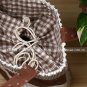 Sweet Brown Grey Plaids Floral Cotton Tote Bag And Purse