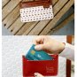 Lovely Brown Leather Linen Bird Purse Card Holder Keychain