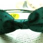Green Satin Like Lace Ribbon Bow Hairband Headband