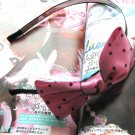Pink Satin Like Lace Ribbon Bow Hairband Headband