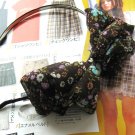 Brown Small Colorful Flowers Ribbon Bow Hairband Headband