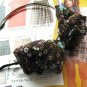 Brown Small Colorful Flowers Ribbon Bow Hairband Headband