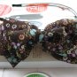Brown Small Colorful Flowers Ribbon Bow Hairband Headband