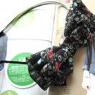 Black Small Colorful Flowers Ribbon Bow Hairband Headband
