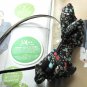 Black Small Colorful Flowers Ribbon Bow Hairband Headband