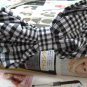 BIG Black White Checks Ribbon Bow Hairband Headband