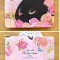 Cute Jetoy Black Cat Pink Roses Multi Purpose Big Bank Passport Holder Case