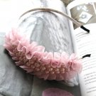 Pink Bridal Prom Chiffon Like Pearl Bow Hairband Headband