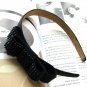 Lovely Navy Blue Bridal Prom Rhinestones Ribbon Bow Hairband Headband