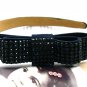 Lovely Navy Blue Bridal Prom Rhinestones Ribbon Bow Hairband Headband