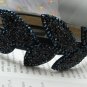 Elegant Navy Blue Beige Bridal Prom Leaves Bow Hairband Headband