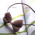 Purple Bridal Prom Rhinestones Ribbon  Bow Hairband Headband