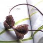 Purple Bridal Prom Rhinestones Ribbon  Bow Hairband Headband