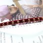 Red Thin Faux Suede Studs Hairband Headband
