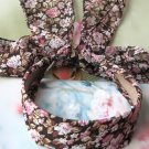 Sweet Brown Pink Flowers Long Tail Hairband Headband