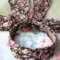 Sweet Brown Pink Flowers Long Tail Hairband Headband