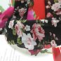 Lovely Black Pink Flowers Long Tail Hairband Headband