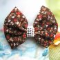 Zakka Brown And Green Small Flowers Ribbon Hair Clip Hairclip