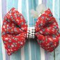 Zakka Black And Red Small Flowers Ribbon Hair Clip Hairclip