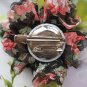 Black Red Round Flowers Hair Clip Hairclip Brooch