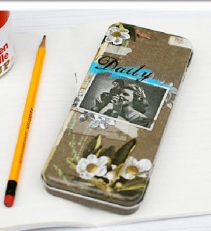 Cool Retro Style Lady And Flower Doma Metal Case