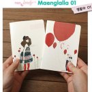 Zakka Mod Girl Red Balloons Flowers SMALL Notebook Journal 2 Designs