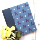 Zakka Art Deco Retro Blue Poodles Dog Crown Fabric Cover Notebook Scrapbook Journal