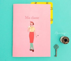 Zakka Retro Pink School Teacher Girl Dove Notebook Journal