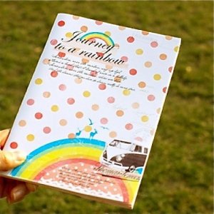 Retro Style Journey To A Rainbow Van Notebook Journal