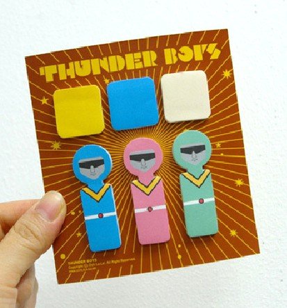 Retro Spaceman Robot Sticky Scrapbook Paper Note Pad