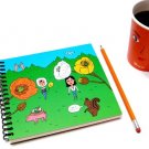 Retro Poppy Flower Character Animal Journal Notebook Scrapbook
